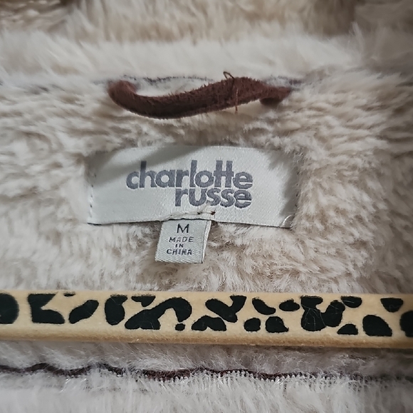 Charlotte Russe Suede Faux Fur Jacket - Picture 2 of 2